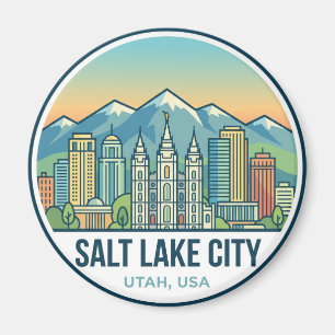 Salzseestadt Skyline Utah USA Magnet