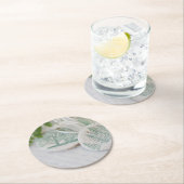 Salzteig-Baumverzierungen auf Vintagen Buchstaben Runder Pappuntersetzer (Vor Ort)