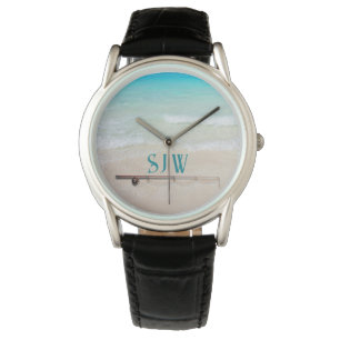 Salzwasser-Angelfischuhr mit Monogramm für Herren Armbanduhr