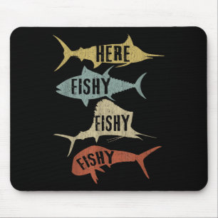 Salzwasser-Angeln Geschenkideen Lustig Vintage Hie Mousepad