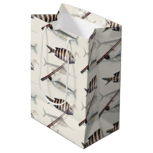 Salzwasser-Angler-Angler-Themen-Geschenktasche für Mittlere Geschenktüte