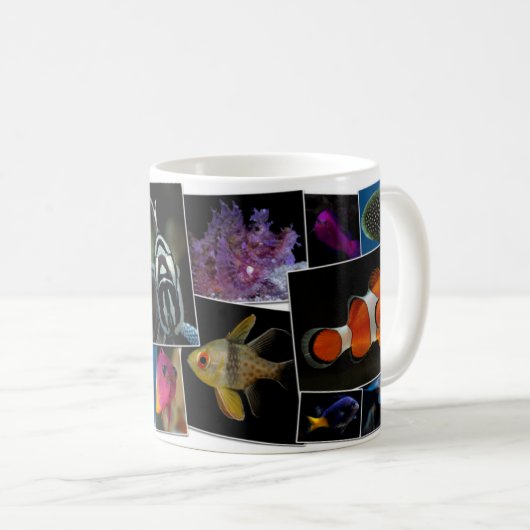 Salzwasser-Aquarium-Fisch-Tasse - 11oz Kaffeetasse (VorderseiteRechts)
