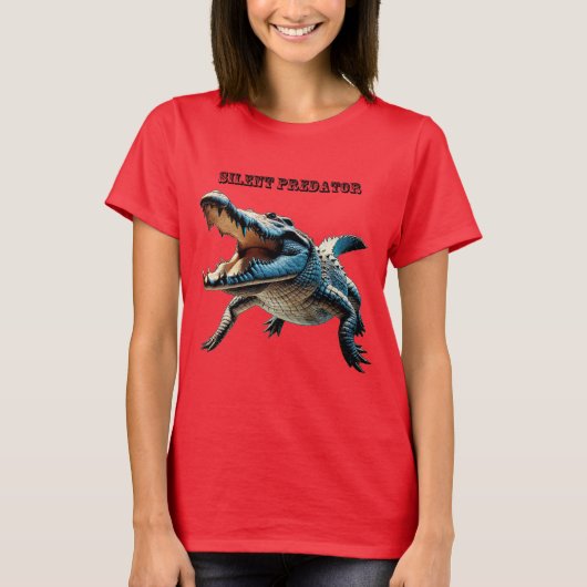 Salzwasser Crocodile Underwater with Open Mouth UR T-Shirt (Vorderseite)