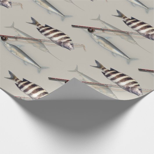 Salzwasser Fisch Offshore Fischen Rote Maskuline Geschenkpapier (Ecke)