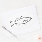 Salzwasser-Fischerei - Streichbarsch Ovaler Aufkleber (Umschlag)