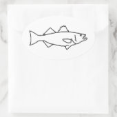 Salzwasser-Fischerei - Streichbarsch Ovaler Aufkleber (Tasche)