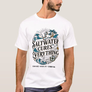 Salzwasser heilt alles Nautisches Ozean-Thema T-Shirt