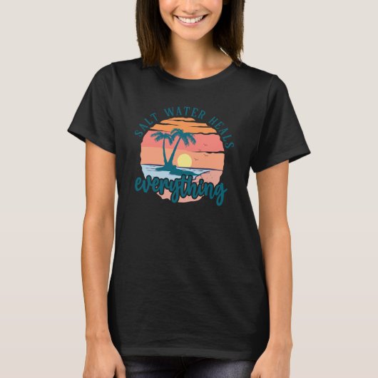 Salzwasser-Heilung" Design T-Shirt (Vorderseite)