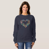 Salzwasser-Meeresleben Herz Sweatshirt (Vorne ganz)