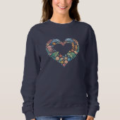 Salzwasser-Meeresleben Herz Sweatshirt (Vorderseite)