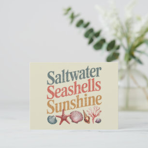 Salzwasser Muscheln Sonnenschein Sommer Strand Url Postkarte