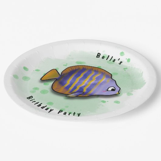 Salzwasser-Party Pappteller (Schrägansicht)