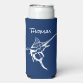 Salzwasser Schwertfisch Nautische Dosenkühler Selters Dosenkühler (Seltzer Rückseite)