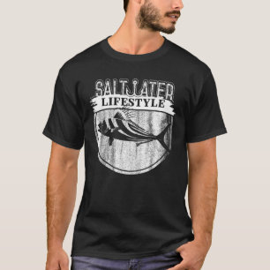 Salzwasser Tiefseefischerei Angler Fisherman Sport T-Shirt