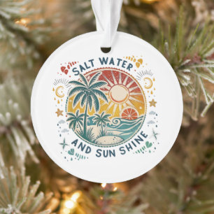 Salzwasser und Sonnenschein Vintage Tropischer Str Ornament