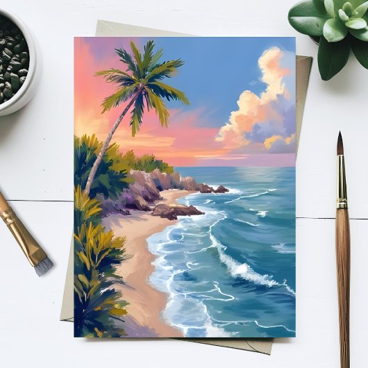 Salzwassertraum | Wasserfarbe Meer Ozeanküste Postkarte