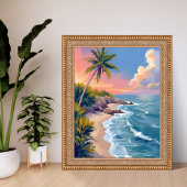 Salzwassertraum | Wasserfarbe Ozeanküste Meer Poster