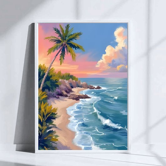 Salzwassertraum | Wasserfarbe Ozeanküste Meer Poster
