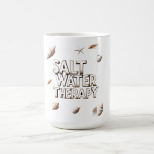 Salzwasserttherapie-Zitat Ozean Strand Sommer Kaffeetasse