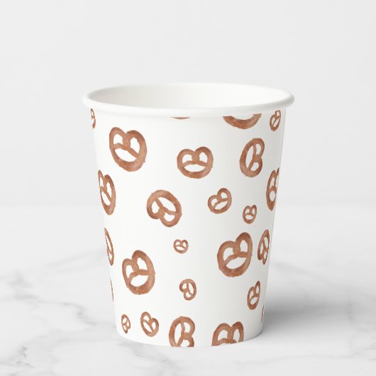 Salzweiche Wasserfarben Prätzelmuster Pappbecher (Rückseite)