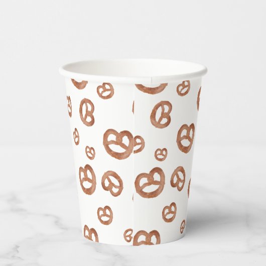 Salzweiche Wasserfarben Prätzelmuster Pappbecher (Rechts)