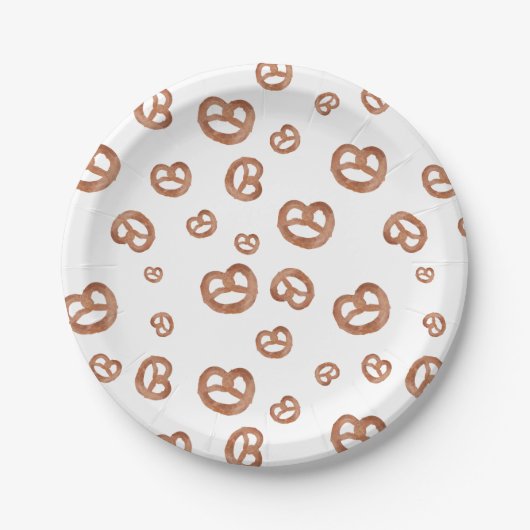 Salzweiche Wasserfarben Prätzelmuster Pappteller (Vorderseite)