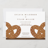 Salzwurzel-Illustration Hochzeit Weißbraun Einladung (Vorderseite)