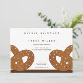 Salzwurzel-Illustration Hochzeit Weißbraun Einladung (Stehend Vorderseite)