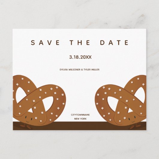 Salzwurzel-Illustration Save the Date Ankündigungspostkarte (Vorderseite)