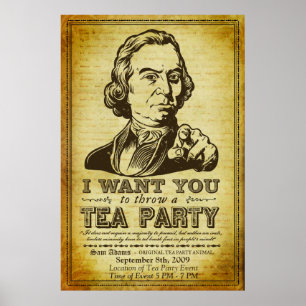 Sam Adams Tea Party individuell anpassbarer Event- Poster