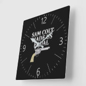 Sam Colt made us equal Quadratische Wanduhr (Winkel)