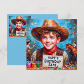 SAM ~ Geburtstagskarte ~ Cowboy ~ Flat Card (Vorne/Hinten)