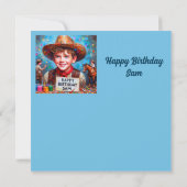 SAM ~ Geburtstagskarte ~ Cowboy ~ Flat Card (Rückseite)