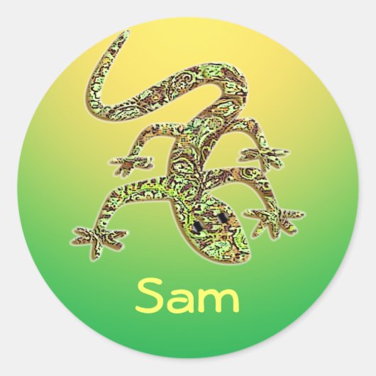Sam Gecko / Salamander / Lizard Stickers (Vorderseite)