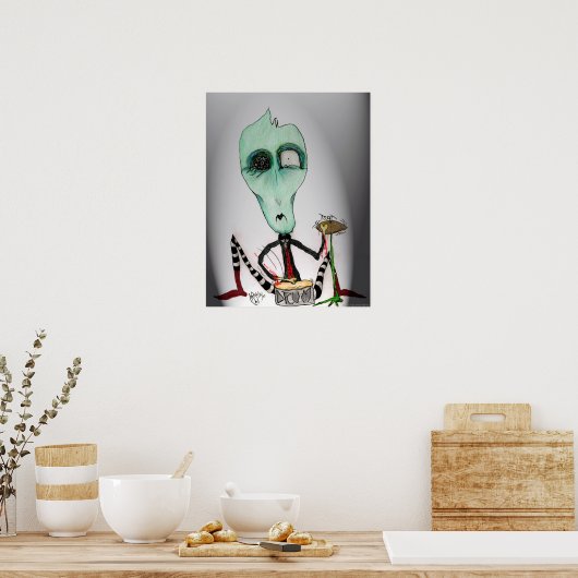 Sam- Ghoulie Drummer Art Poster by Tricia Martin (Küche)