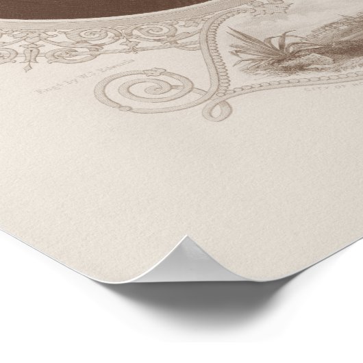 Sam Houston Graved Portrait Poster (Ecke)