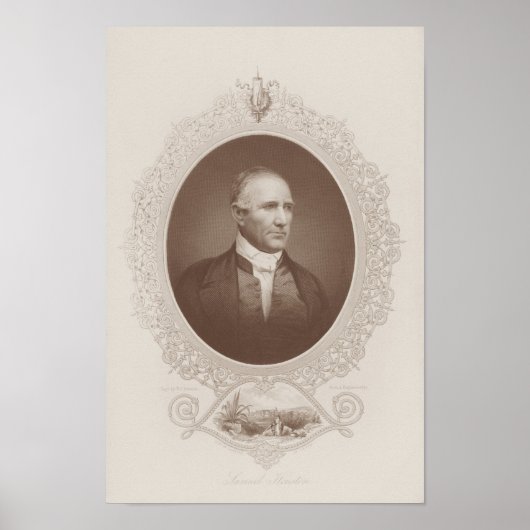 Sam Houston Graved Portrait Poster (Vorne)