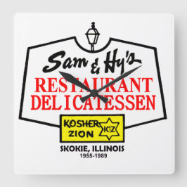 Sam & Hy's Delicatessen, Skokie, IL. (1955-1989) Quadratische Wanduhr