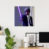 Sam L Jackson mit einem Lichtschwert Poster (Heimbüro)