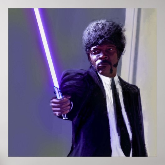 Sam L Jackson mit einem Lichtschwert Poster (Vorne)
