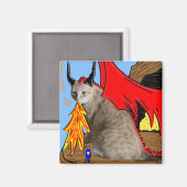 Sam Le Cat Dragon Magnet (Vorderseite/Rückseite)