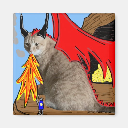 Sam Le Cat Dragon Magnet (Vorne)