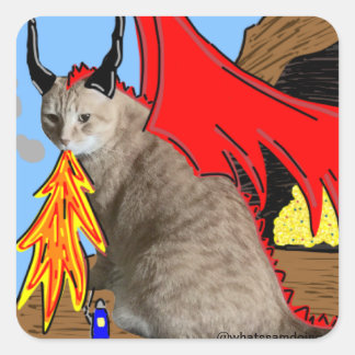 Sam Le Cat Dragon Sticker