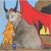 Sam Le Cat Dragon Vinyl Sticker (Vorderseite)