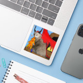 Sam Le Cat Dragon Vinyl Sticker (Laptop mit iPhone)