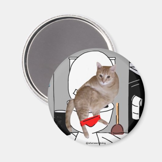 Sam Le Cat Privacy Bitte Magnet (Vorderseite/Rückseite)
