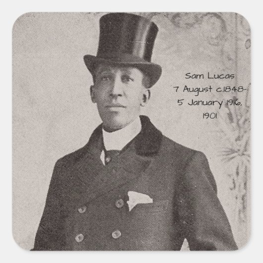 Sam Lucas, 1901 Quadratischer Aufkleber (Vorderseite)