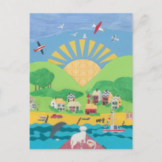 Sam on the Boat Postkarte