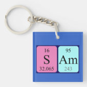 Sam-Periodensystemnamenschlüsselring Schlüsselanhänger (Vorderseite)