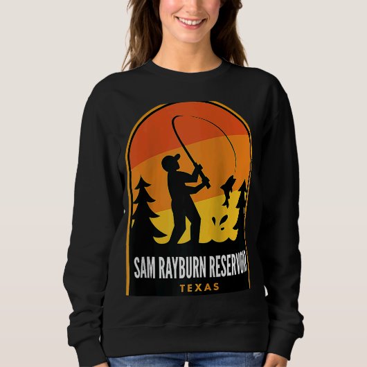 Sam Rayburn Reservoir Texas Fishing Raglan Sweatshirt (Vorderseite)